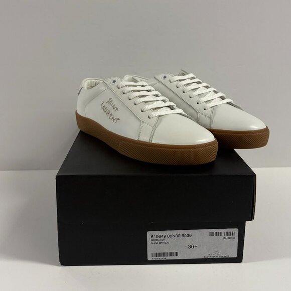 Saint Laurent Women Court Classic Leather Sneakers 610649 00N00 9030 - Picture 9 of 13